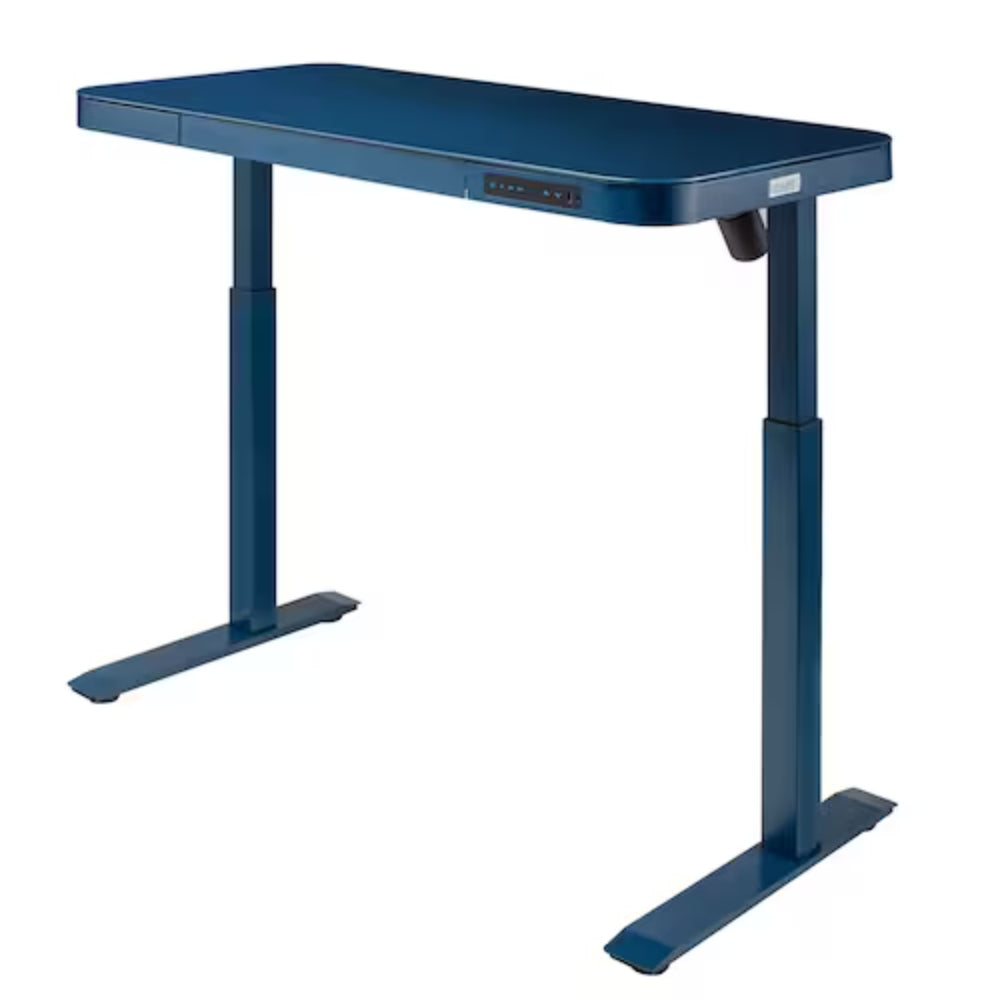 Seville classics - airLIFT 47,5" Bureau électrique réglable en hauteur en verre trempé, bleu