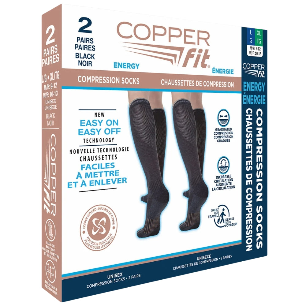 Copper Fit - Chaussettes de compression, 2 paires