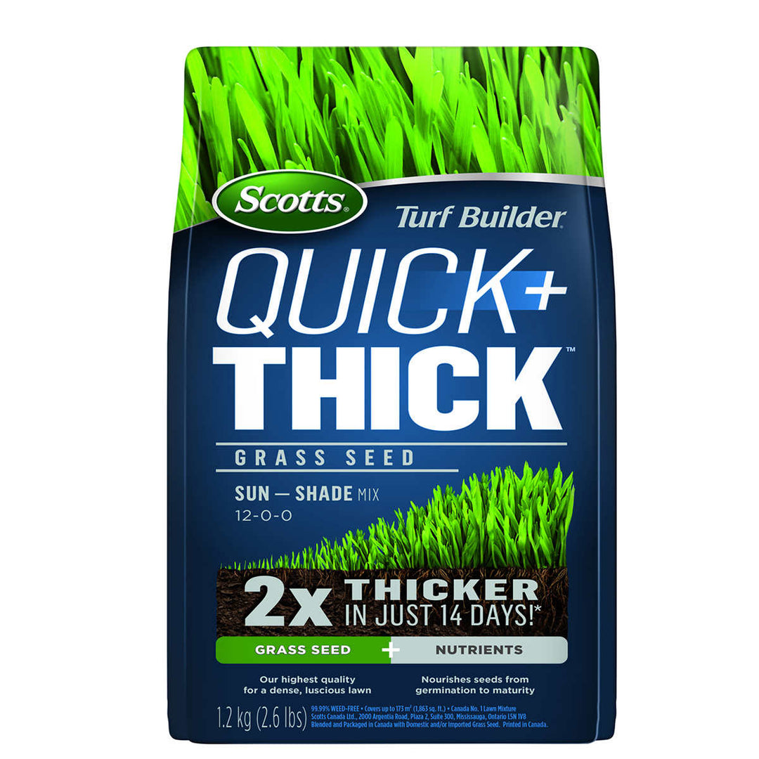Scotts - Semence de gazon Quick + Thick Turf Builder - Mélange Soleil-Ombre - 1,2kg