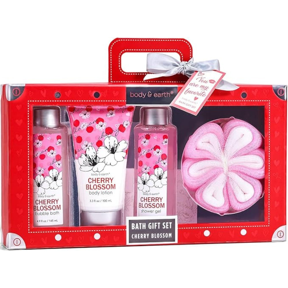 Body & Earth Bath Gift Set - Cherry Blossom - 4-Pack