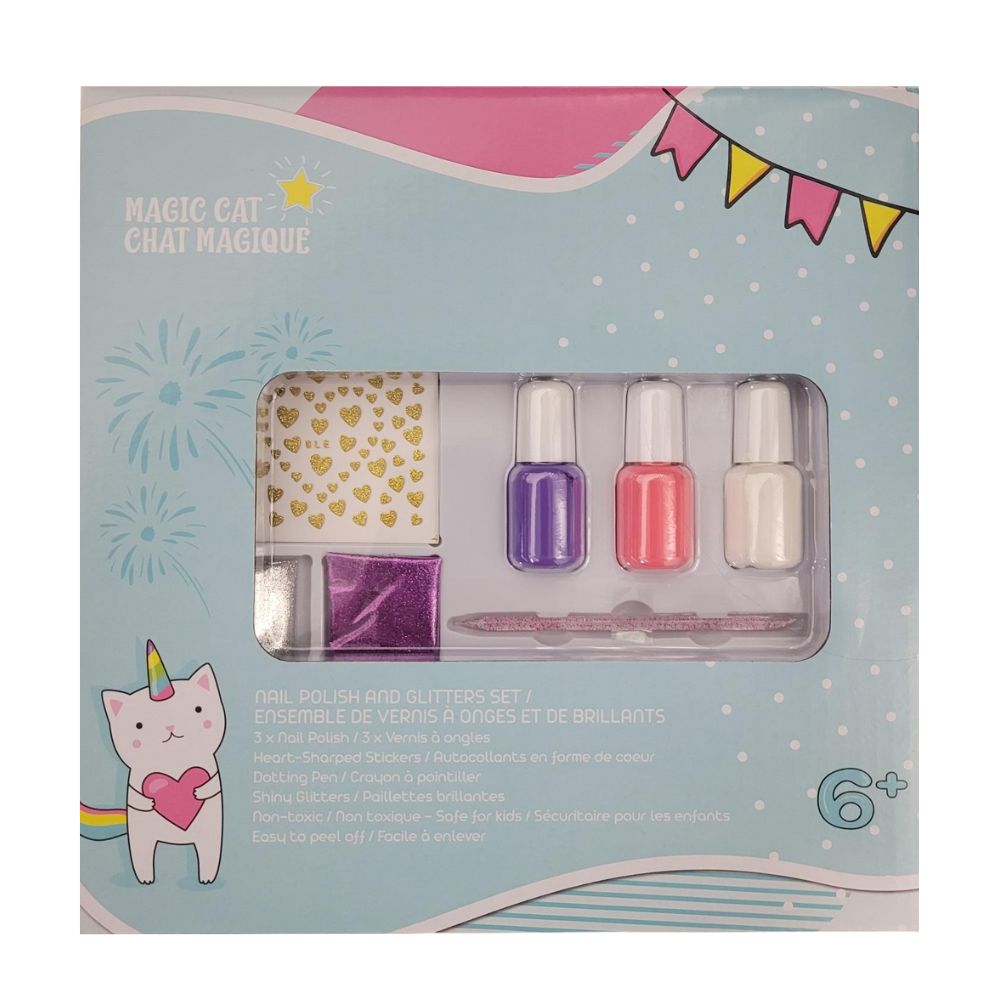 Magic Cat Nail Polish and Glitters Set
