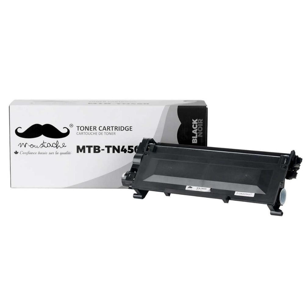 Moustache - Ensemble de 2 cartouches d'encre réusinées pour Brother TN-450 (TN450)