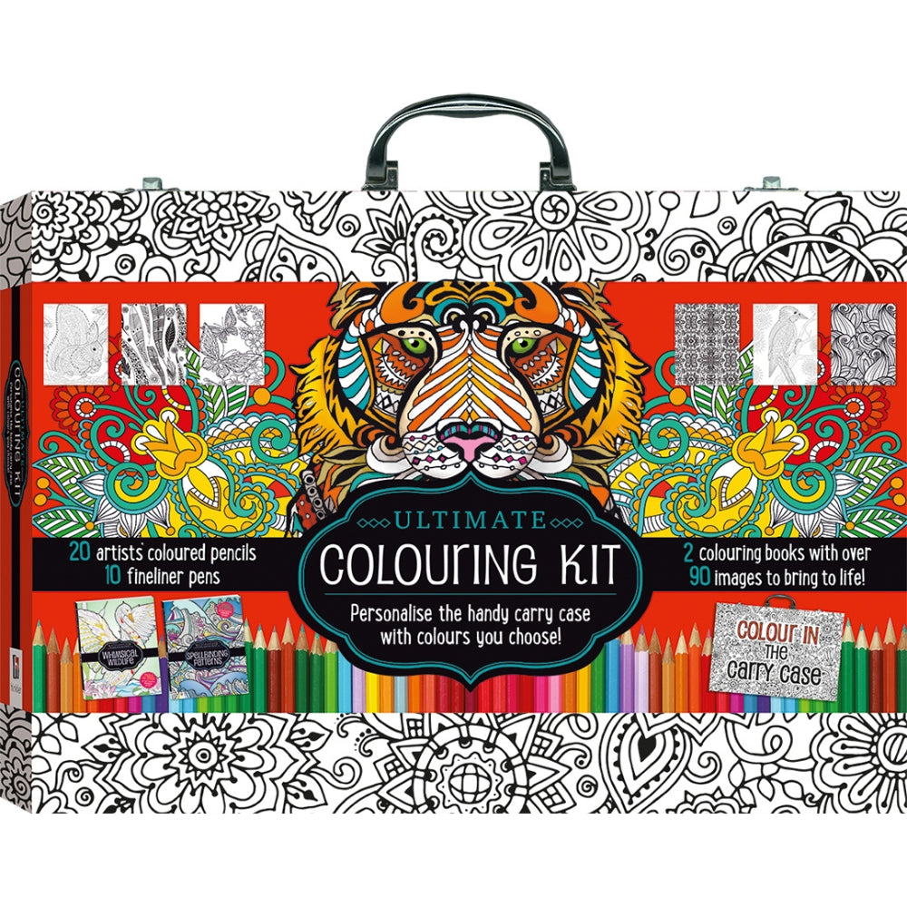 Hinkler Books - Ultimate Coloring Case: Animals and Patterns