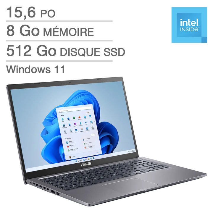 ASUS VivoBook Go 15 - Portable de 15,6 po, Intel Celeron N4500