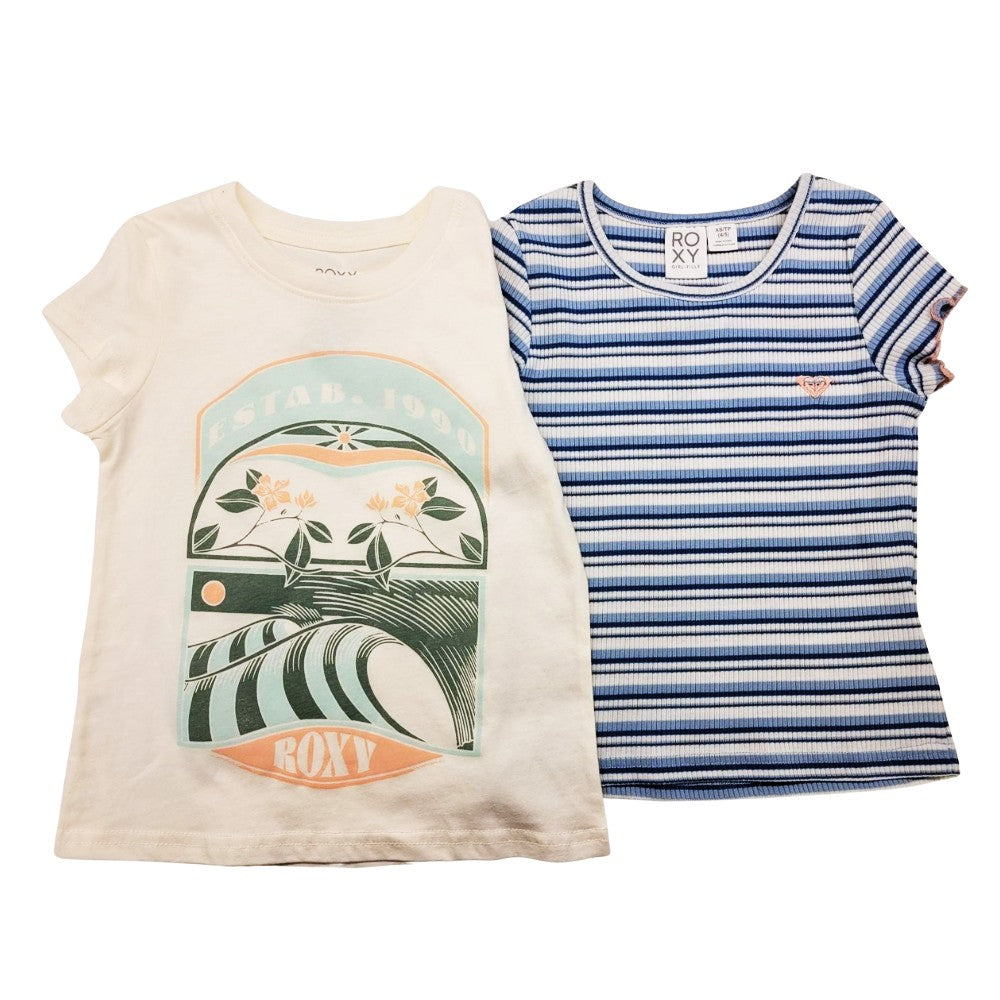 Roxy - Chandail à manches courtes pour enfants, paquet de 2