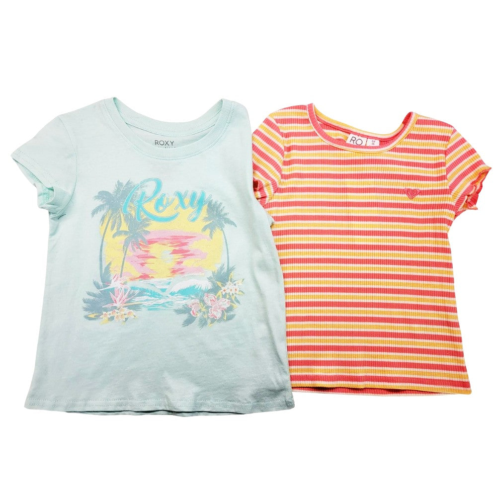 Roxy - Chandail à manches courtes pour enfants, paquet de 2