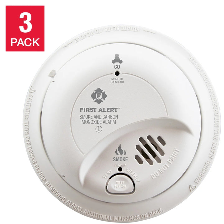 First Alert - Hardwired Smoke and Carbon Monoxide Detector, Pack of 3