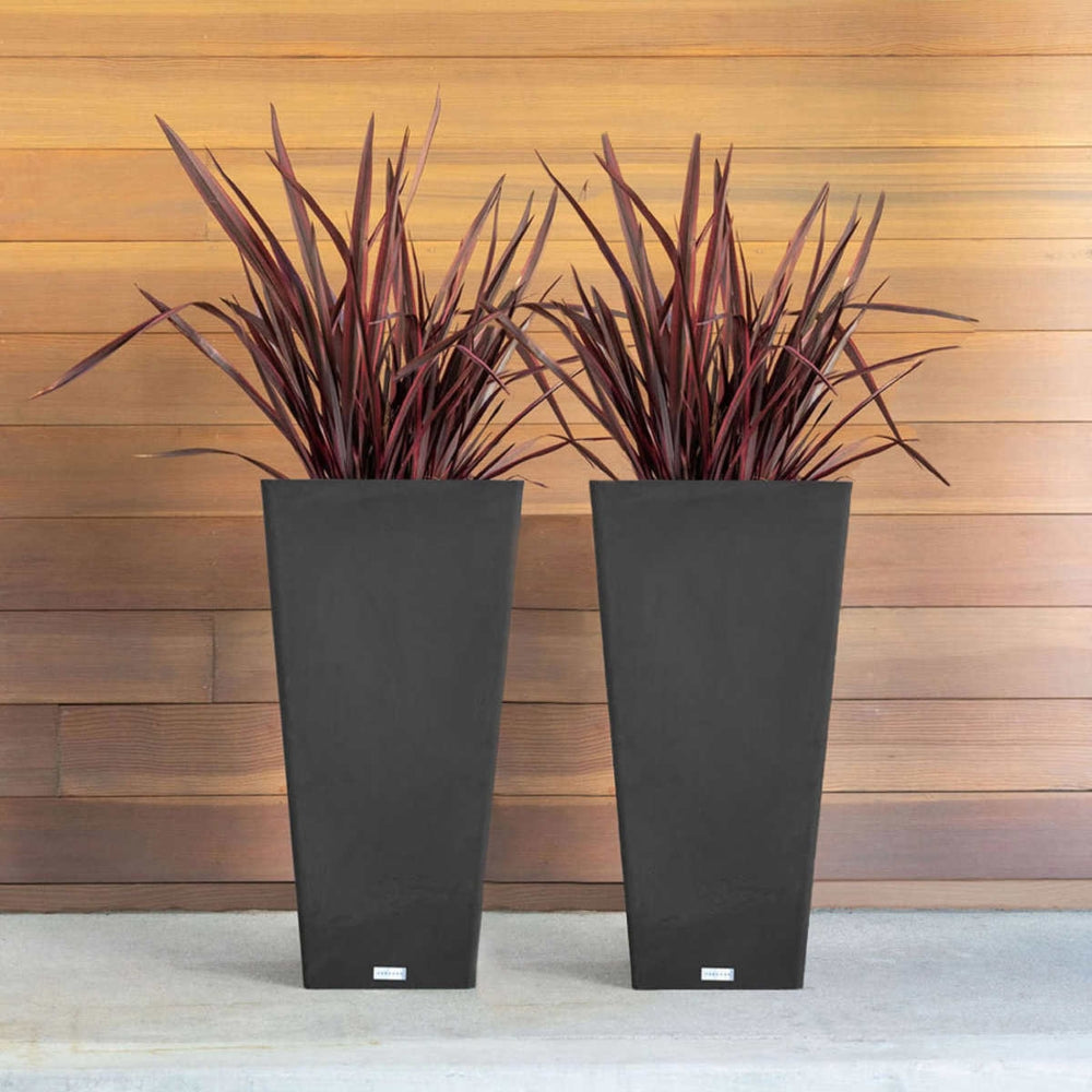 Veradek - Jardinière fuselée V-Resin avec plateau intégré