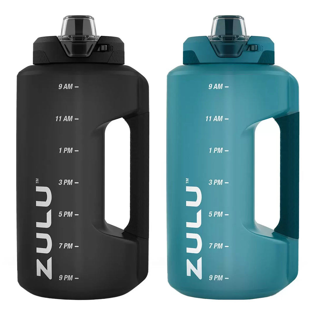 Zulu - Bouteilles d’eau Motivational de 1,8 L, paquet de 2 en 2 couleurs