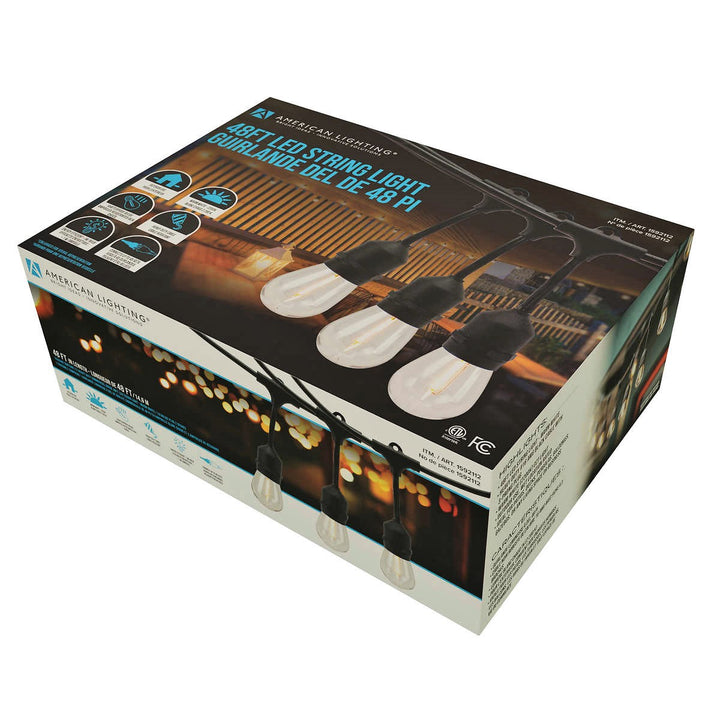 American Lighting - Guirlande lumineuse à DEL blanc chaud de 48 pi
