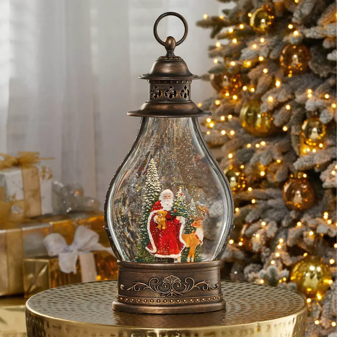 Lanternes de scène de noël avec lumières DEL