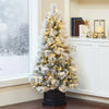Pre-Lit Glitter Flocked Artificial Potted Christmas Tree