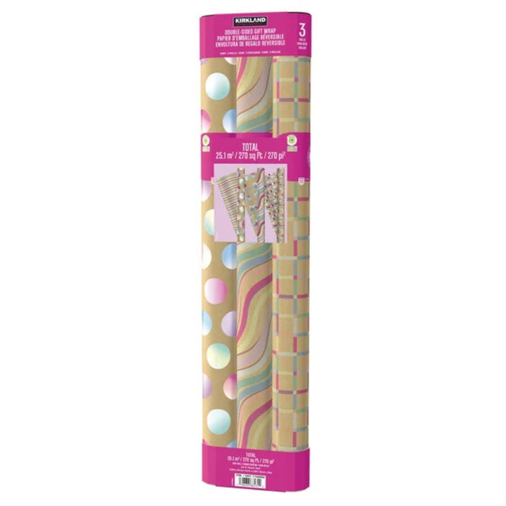 Kirkland Signature Double-Sided Gift Wrap - 3-Pack