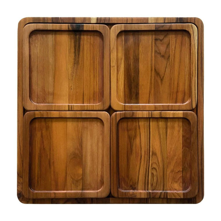 Teakhaus - Plateau de Service en bois, 5 pièces