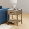 Loxley Rowe - Table d’appoint avec dessus en pierre et tiroir Mindi