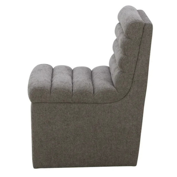 Aiden & Ivy - Chaise en tissu sans accoudoir avec roulettes pour salle à manger