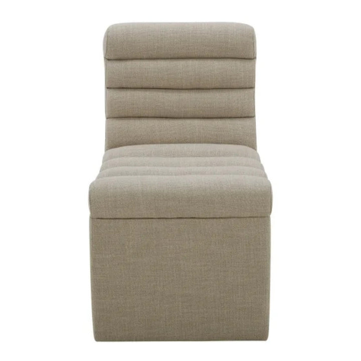Aiden & Ivy - Chaise en tissu sans accoudoir avec roulettes pour salle à manger