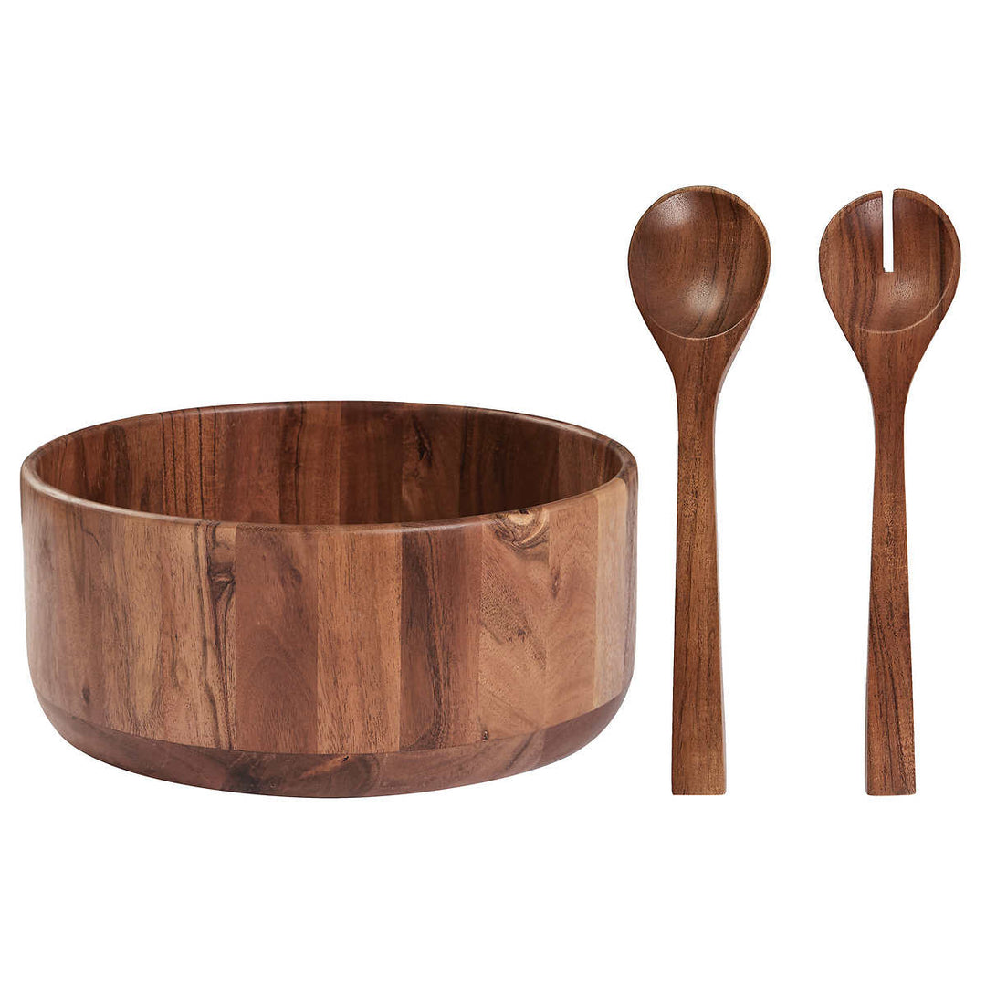 Safdie - Salad Bowl with Acacia Serving Utensils