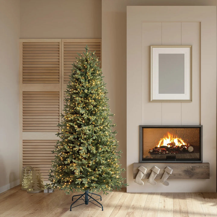 Pre-Lit Artificial Slim Christmas Tree - 1200 Radiant Micro LED Lights
