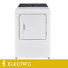 Midea - White Electric Dryer 7 cu ft