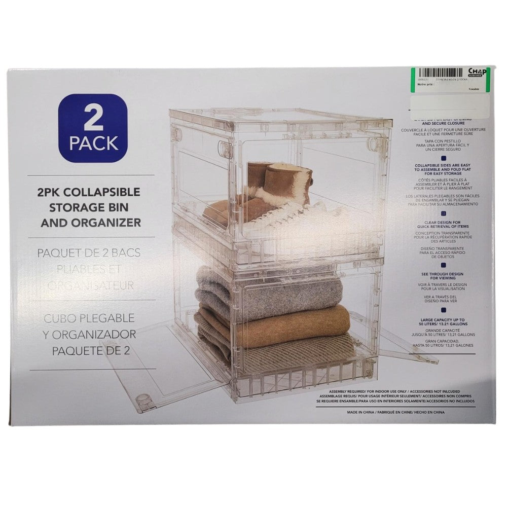 Foldable Organizer Bins, Pack of 2