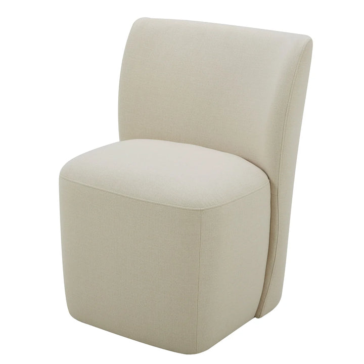 Aiden & Ivy Blair - Chaise en tissu sans accoudoir avec roulettes