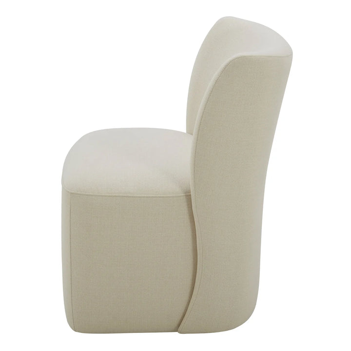 Aiden & Ivy Blair - Chaise en tissu sans accoudoir avec roulettes