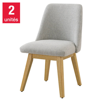 Aiden & Ivy - Ensemble de 2 chaises de salle à manger en tissu Destin