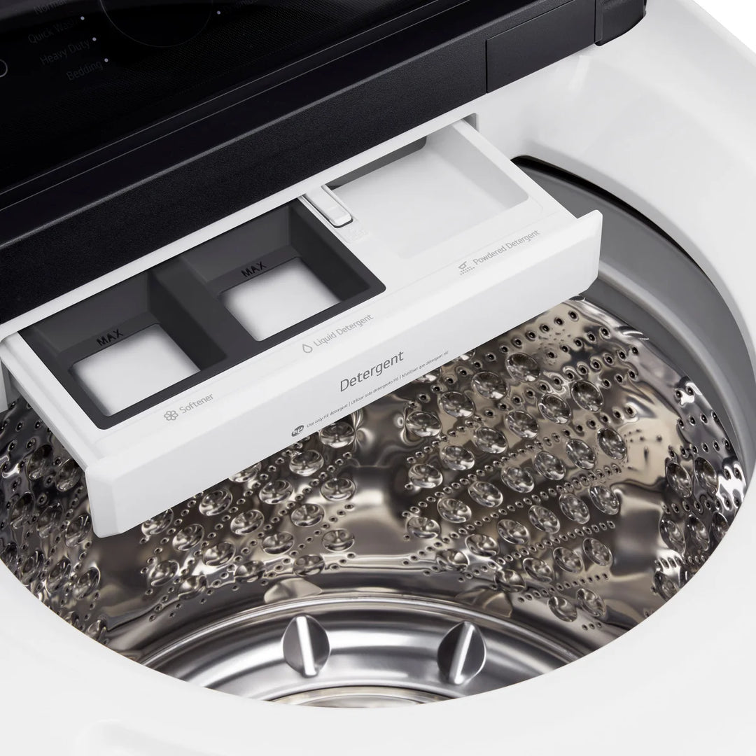 LG - White Top Load Washer 6.3 cu ft Easyload