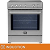 Forno - Cuisinière à 4 éléments à induction en acier inoxydable