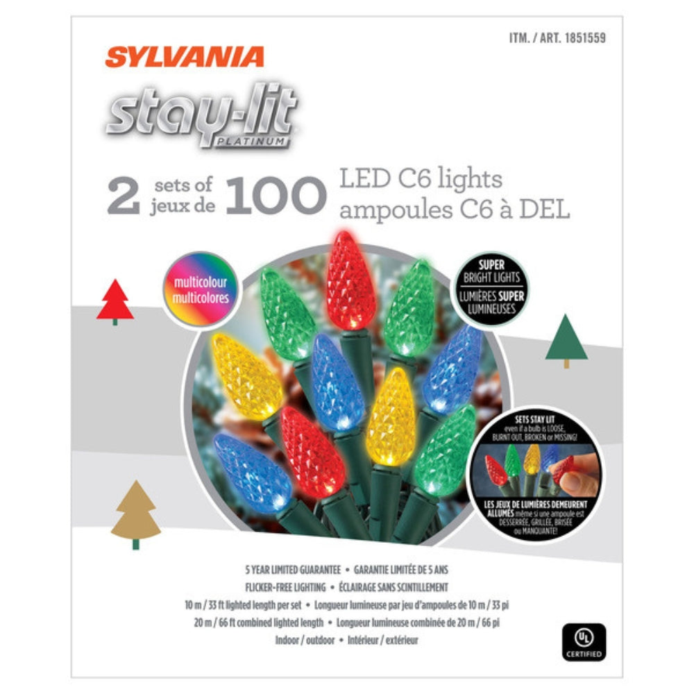Sylvania - C6 LED Bulbs Stay-lit - 2 sets of 100