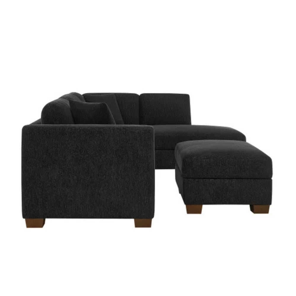 Thomasville – 3-Piece Fabric Sectional with Storage Ottoman Walsen