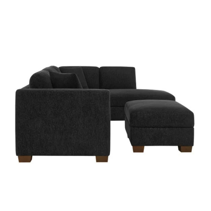 Thomasville – 3-Piece Fabric Sectional with Storage Ottoman Walsen