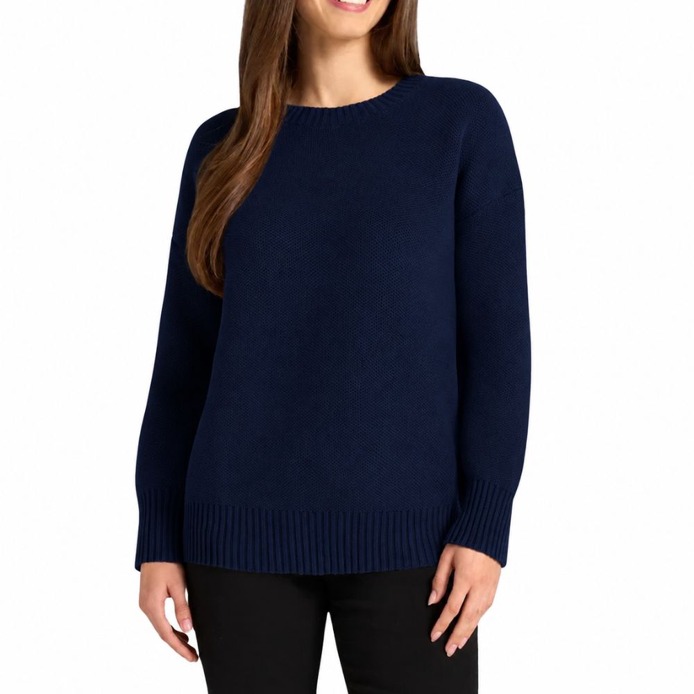 Matty M - Waffle Knit Crew Neck Sweater
