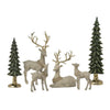 Family set of deer with trees, 6 pieces