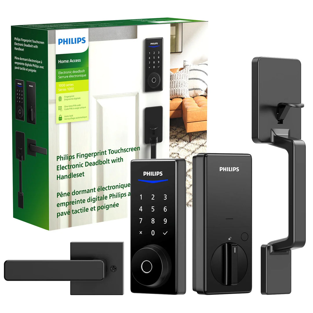 Philips - Series 1000 electronic lock with deadbolt and handle