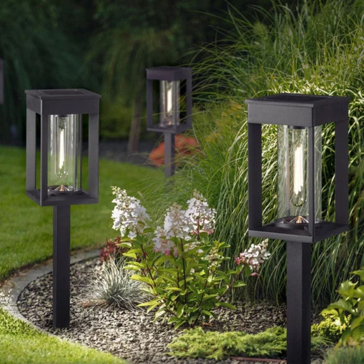 Naturally Solar - Luminaires solaires de parterre, paquet de 4
