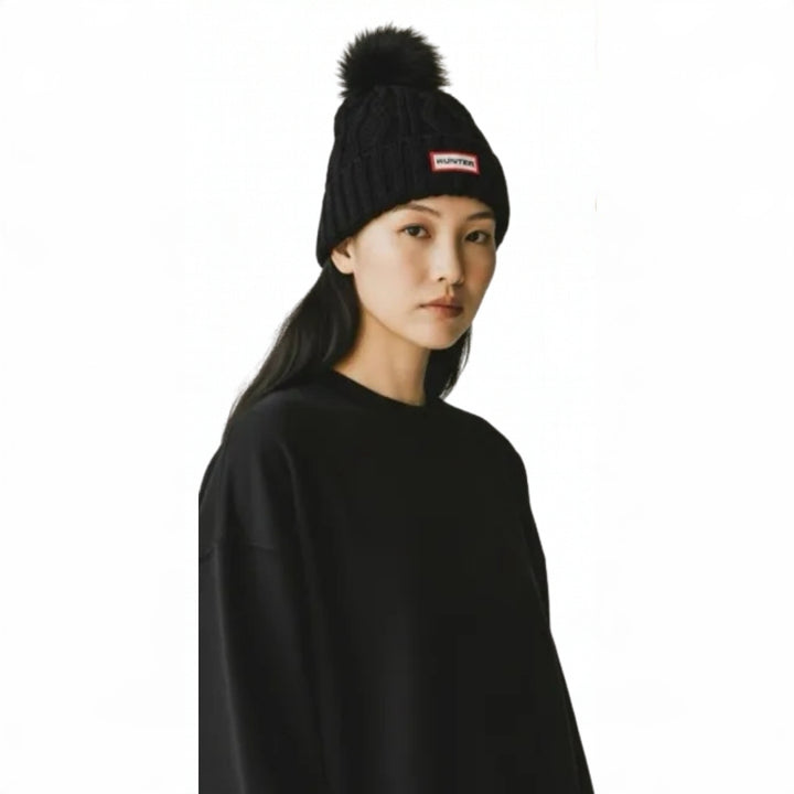 Hunter - Ribbed Cuff Beanie with Pom Pom