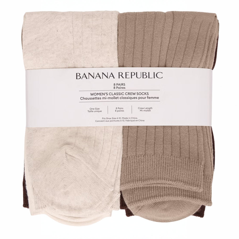 Banana Republic - Chaussettes mi-mollet classiques, 8 paires