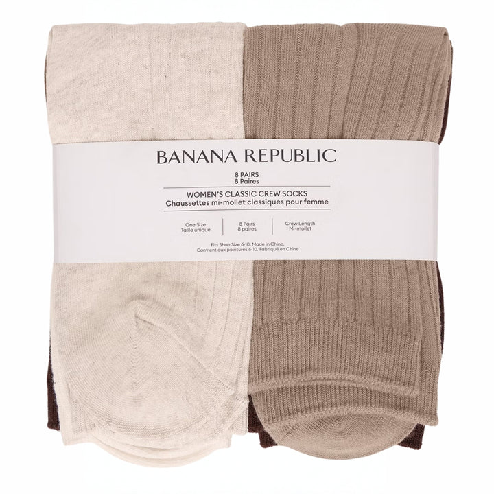 Banana Republic - Chaussettes mi-mollet classiques, 8 paires