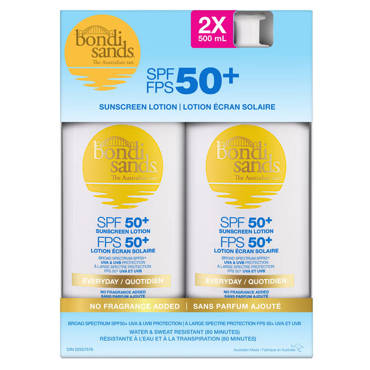 Bondi Sands - Sunscreen Lotion SPF 50+, 2 x 500 mL