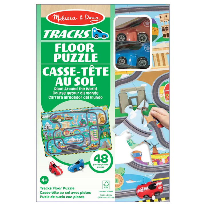 Melissa & Doug - Casse tête au sol avec pistes