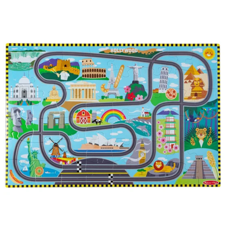Melissa & Doug - Casse tête au sol avec pistes