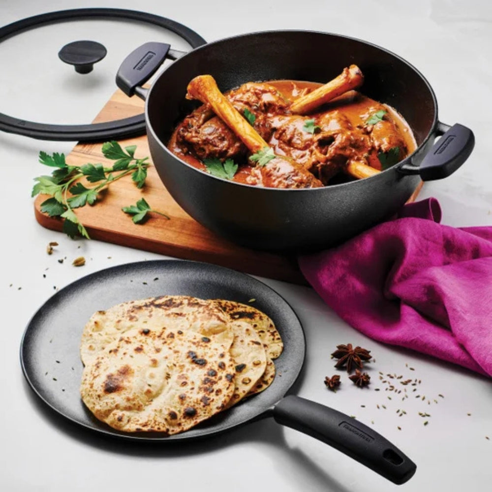 Tramontina - Kadai profond & Tawa plate en fonte, 3 pièces