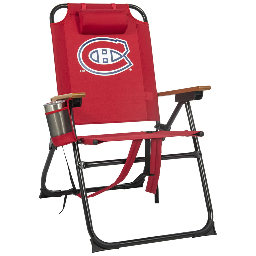 NHL - Folding chair with wooden armrests, 4 positions