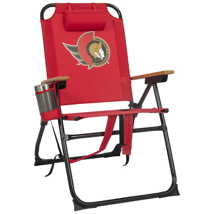 NHL - Folding chair with wooden armrests, 4 positions