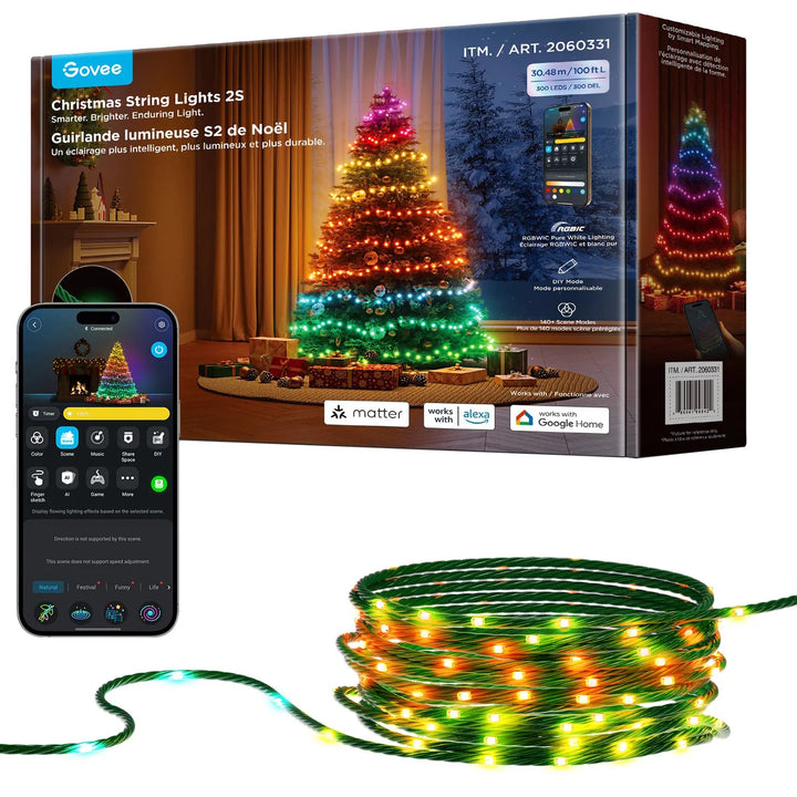 Govee - Guirlande lumineuse de Noël 30,48 m (100 pi), 2 pièces