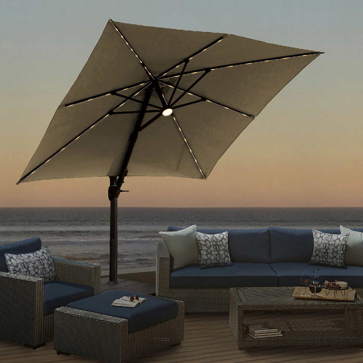 Sentry de Seasons - Parasol en porte-à-faux solaire carré de 10 pi