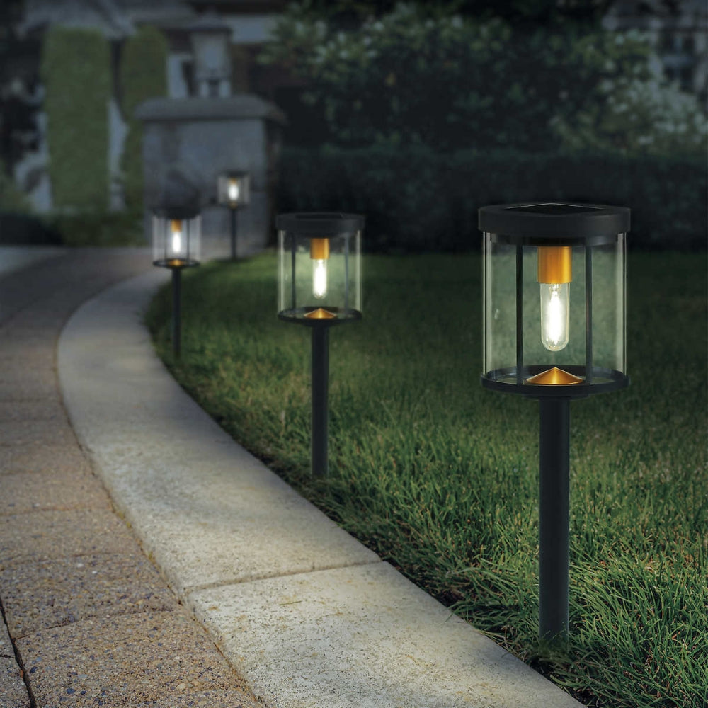Naturally Solar - Set of 4 Retro Style LED Solar Powered Patio Lights
