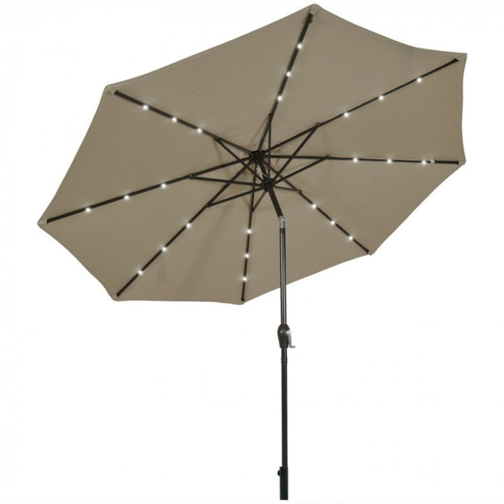 SunVilla - Parasol rond de 3 m (10 pi) avec éclairage solaire à DEL